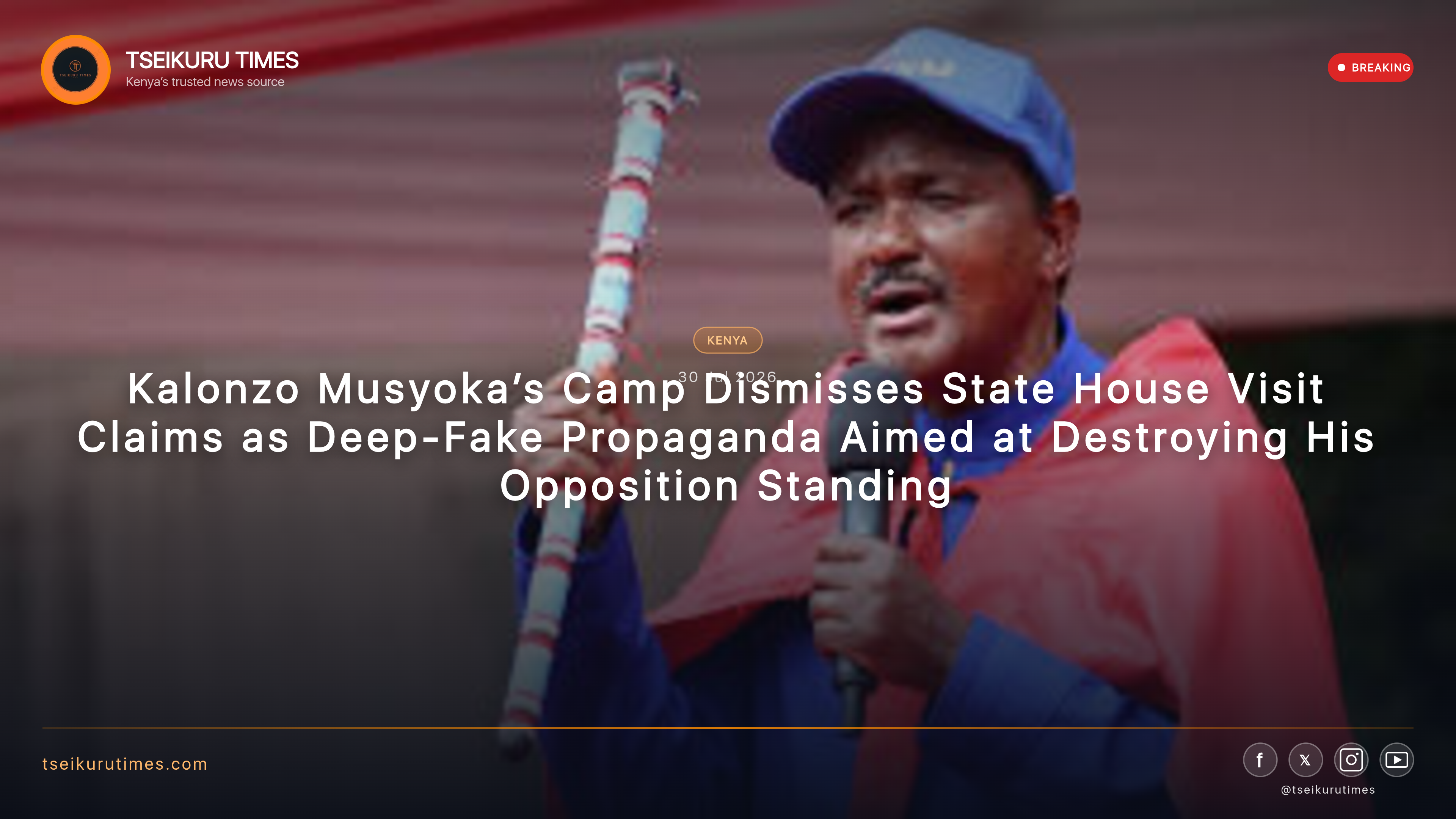Kalonzo Musyoka’s Camp Dismisses State House Visit Claims as Deep-Fake Propaganda Aimed at Destroying His Opposition Standing